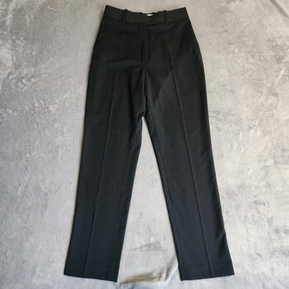New REISS Haisley Black Wool Trousers Slim Tailored Minimalist Old Money 2 Pants